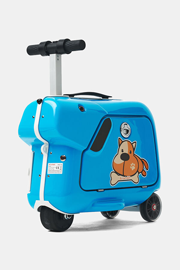 SQ3 Çocuklar İçin Elektrikli Binilebilir Mavi Scooter Valiz