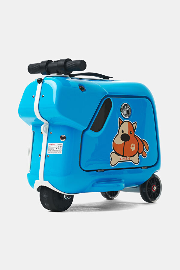 SQ3 Çocuklar İçin Elektrikli Binilebilir Mavi Scooter Valiz 2