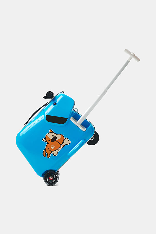 SQ3 Çocuklar İçin Elektrikli Binilebilir Mavi Scooter Valiz 4