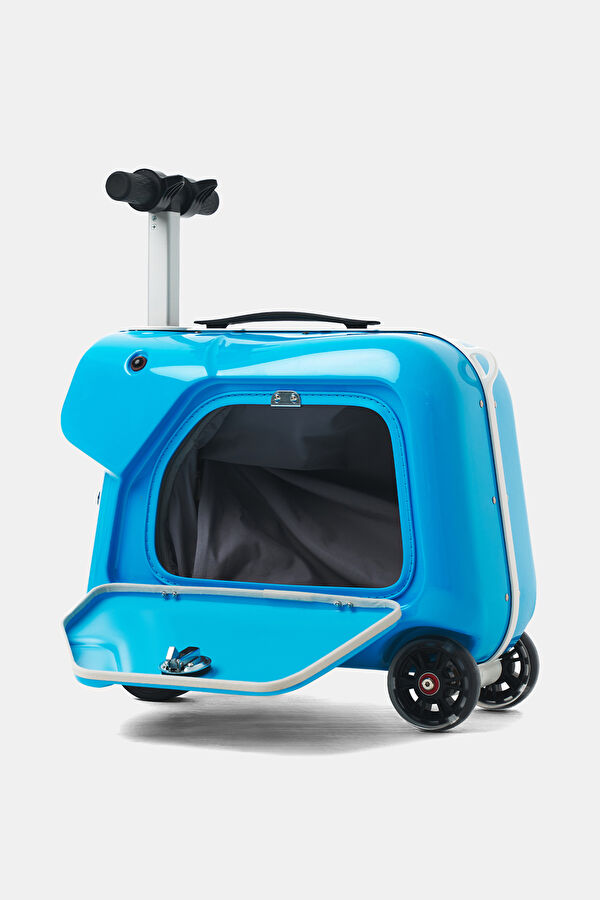 SQ3 Çocuklar İçin Elektrikli Binilebilir Mavi Scooter Valiz 5