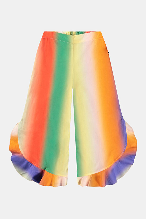 Multicolored Wide Leg Kids Pants