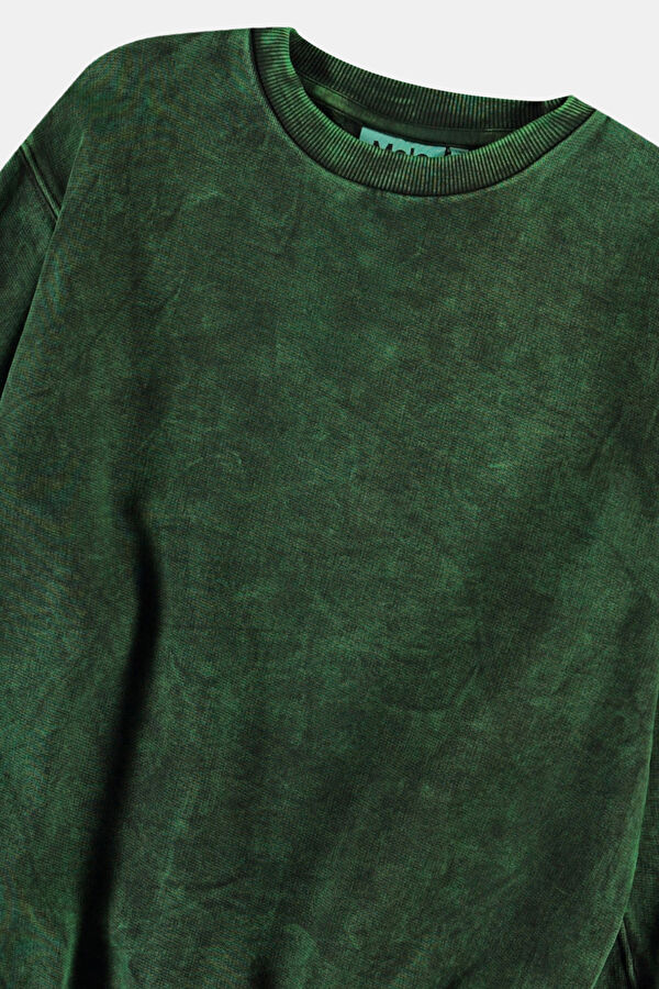 Dark Green Crew Neck Kids Sweatshirt 3