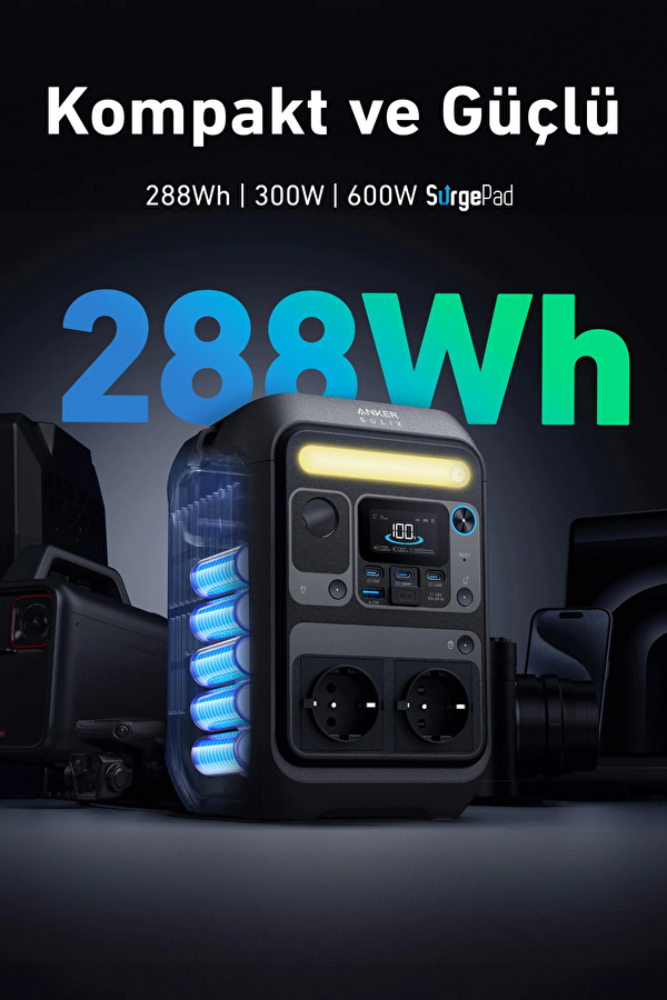 Solix C300X AC 288Wh 300W Portable Power Supply 2