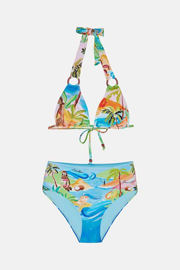 Turkuaz Bağlamalı Kadın Bikini 4