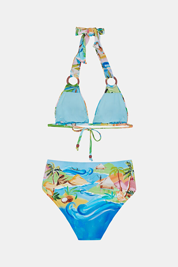Turkuaz Bağlamalı Kadın Bikini 5