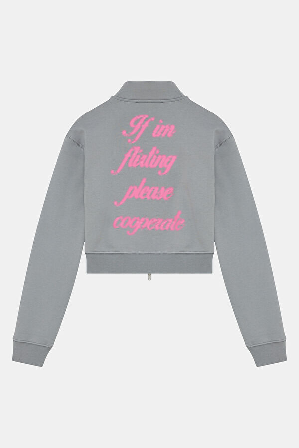 Gri Kapuşonlu Kadın Sweatshirt 2