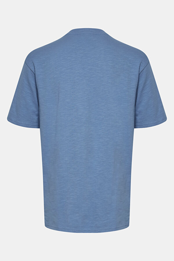 Relax Fit Blue Crew Neck Men's T-Shirt 2