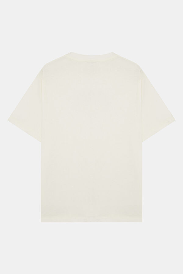 Relax Fit Cream Men's T-Shirt 2