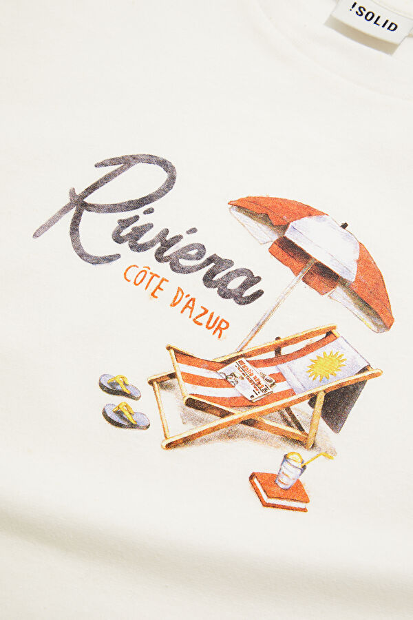 Relax Fit Cream Men's T-Shirt 3