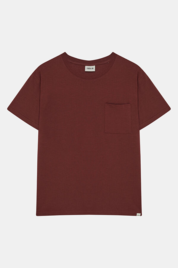 Relax Fit Burgundy Crew Neck Men's T-Shirt 4