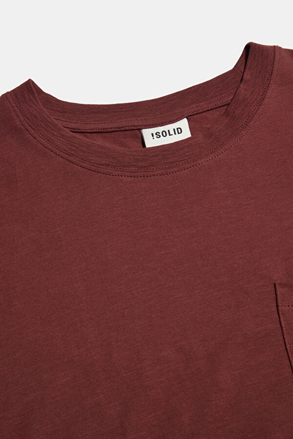 Relax Fit Burgundy Crew Neck Men's T-Shirt 6