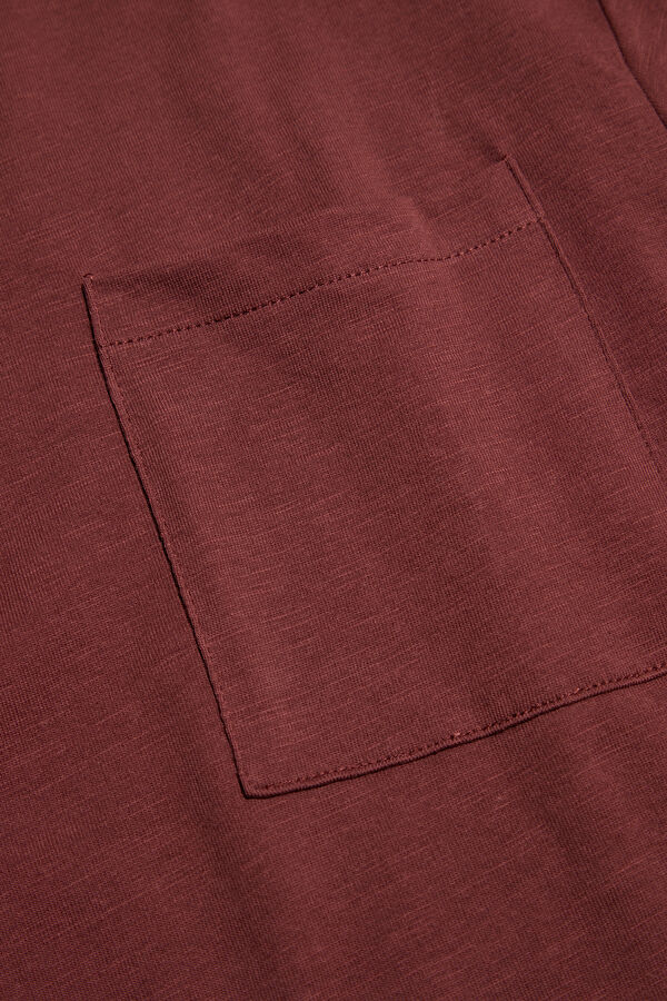 Relax Fit Burgundy Crew Neck Men's T-Shirt 7