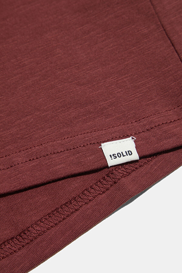Relax Fit Burgundy Crew Neck Men's T-Shirt 8