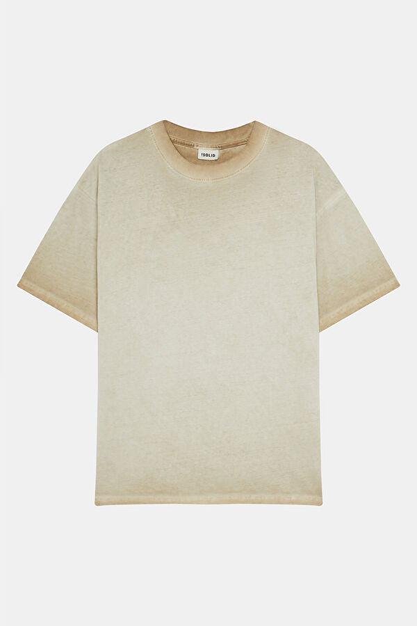 Relax Fit Cream Crew Neck Men's T-Shirt