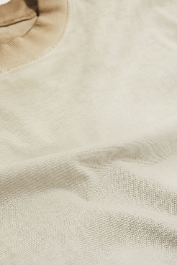 Relax Fit Cream Crew Neck Men's T-Shirt 4