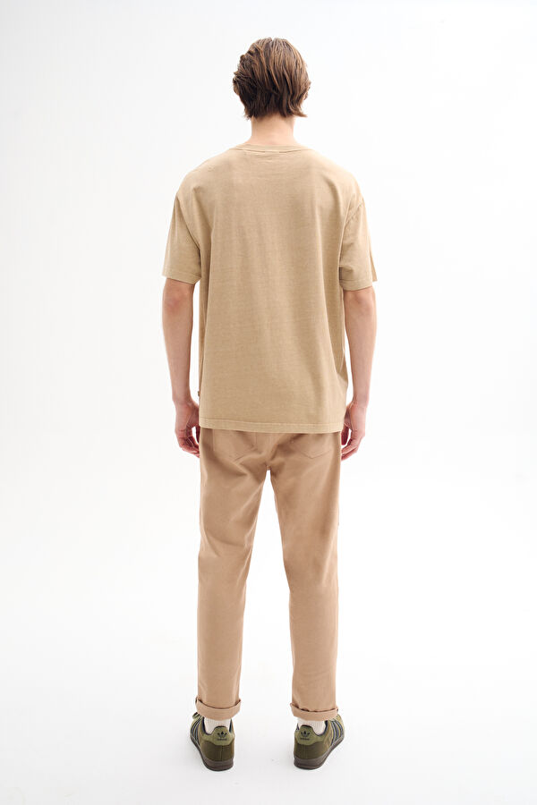 Relax Pattern Beige Crew Neck Printed T-Shirt 2