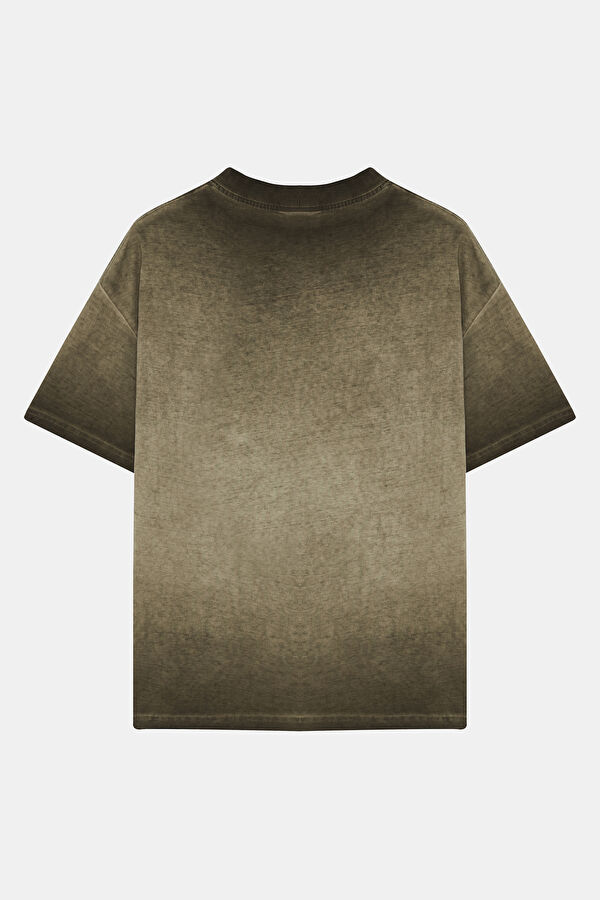 Relax Fit Khaki Crew Neck Men's T-Shirt 2