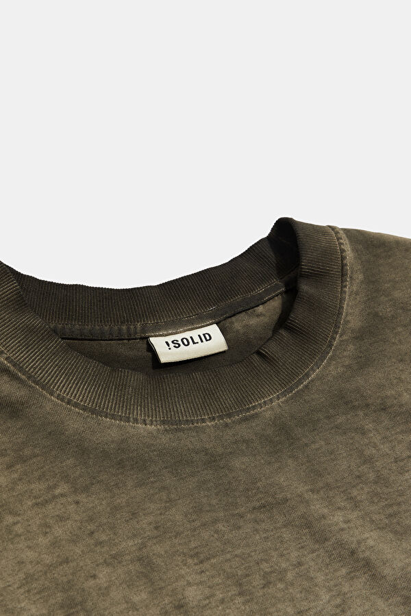 Relax Fit Khaki Crew Neck Men's T-Shirt 3