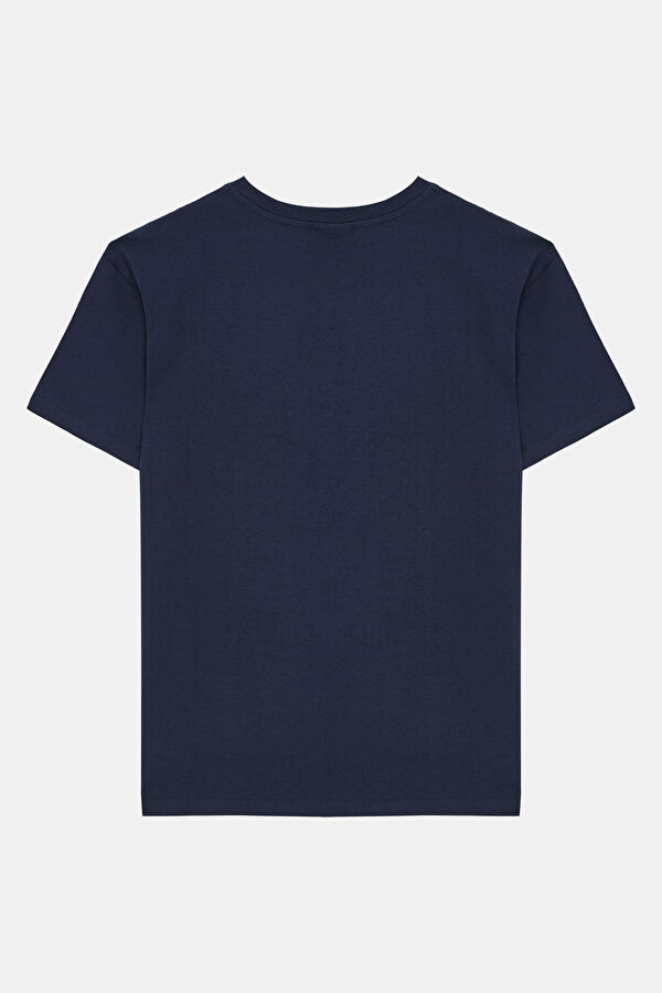 Relax Fit Navy Blue Crew Neck Men's T-Shirt 2