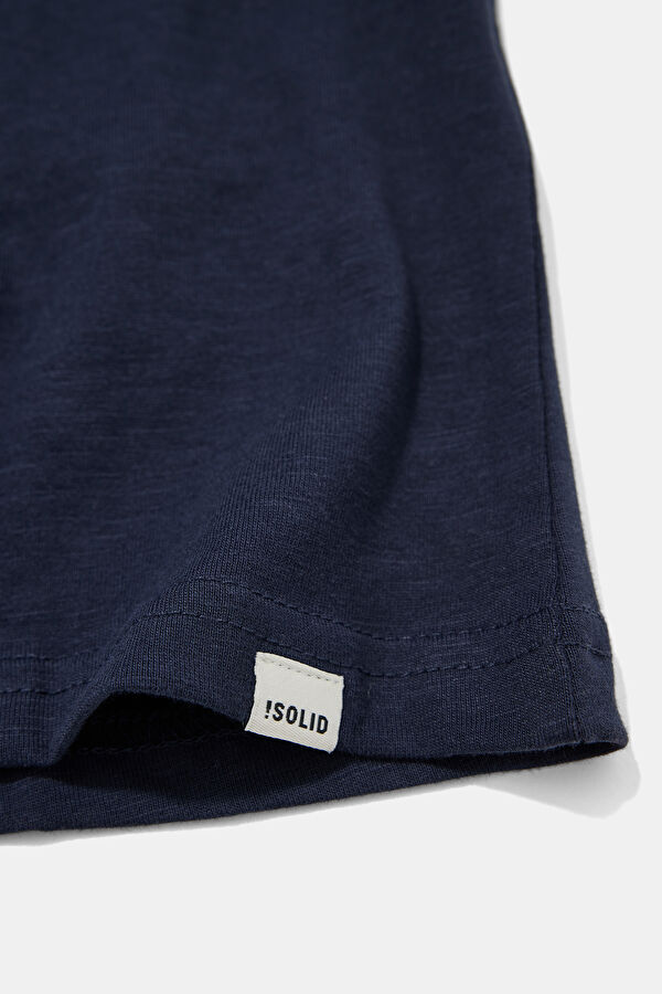 Relax Fit Navy Blue Crew Neck Men's T-Shirt 4