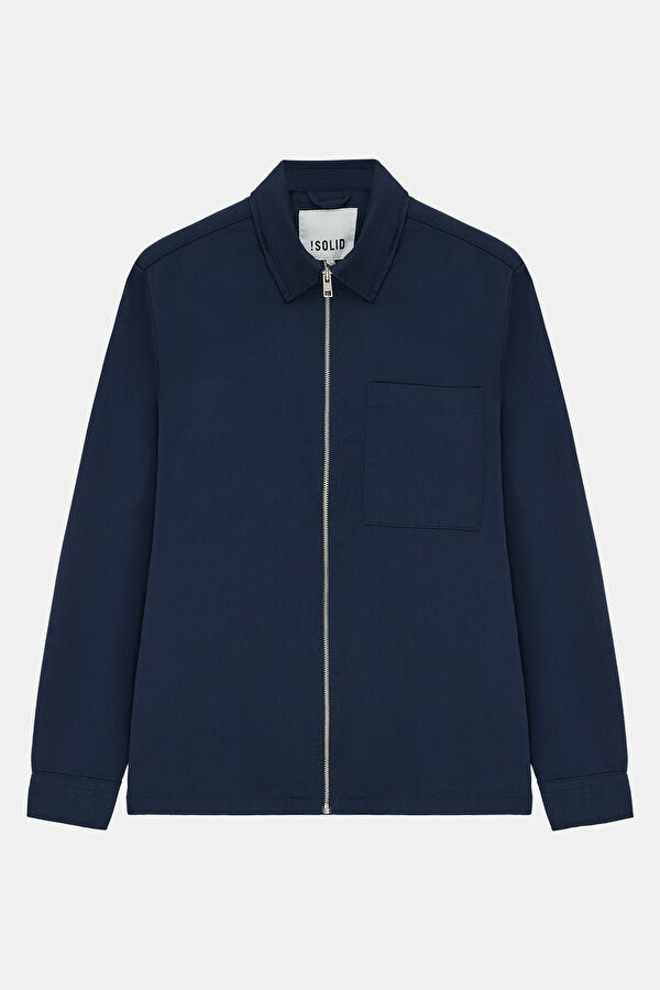 Navy Blue Zip-Up Men's Jacket