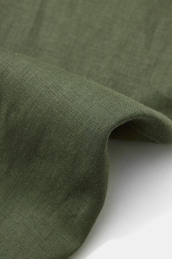 Khaki Linen Wide Leg Women's Trousers 4