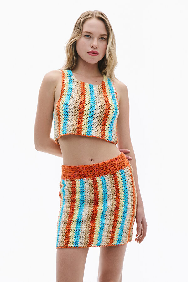 Colorful Knitted Sleeveless Women's Blouse