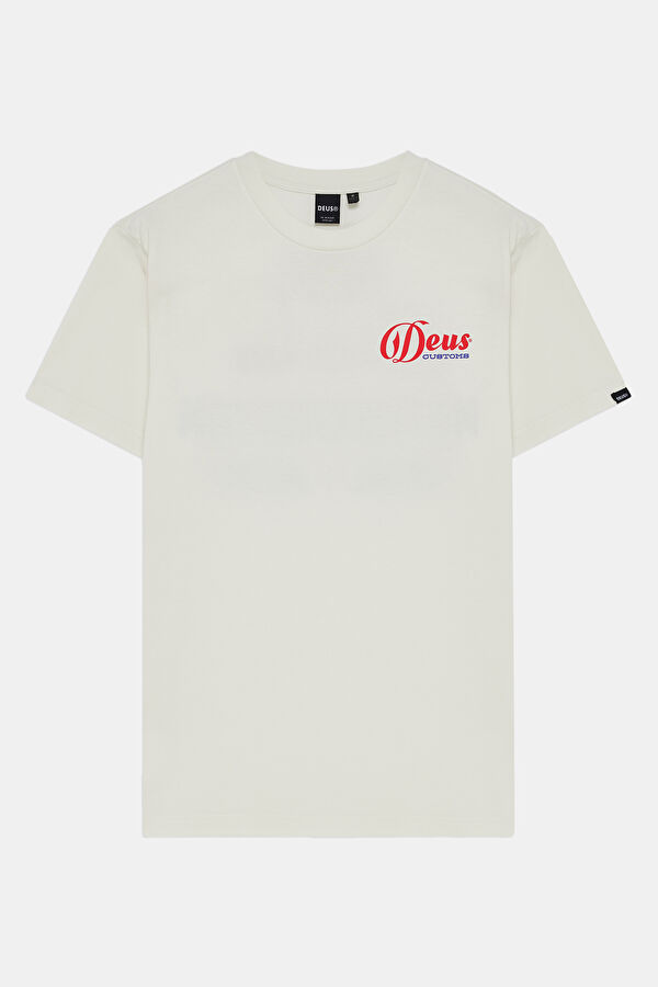 Relax Fit White Bicycle Collar Printed Tshirt