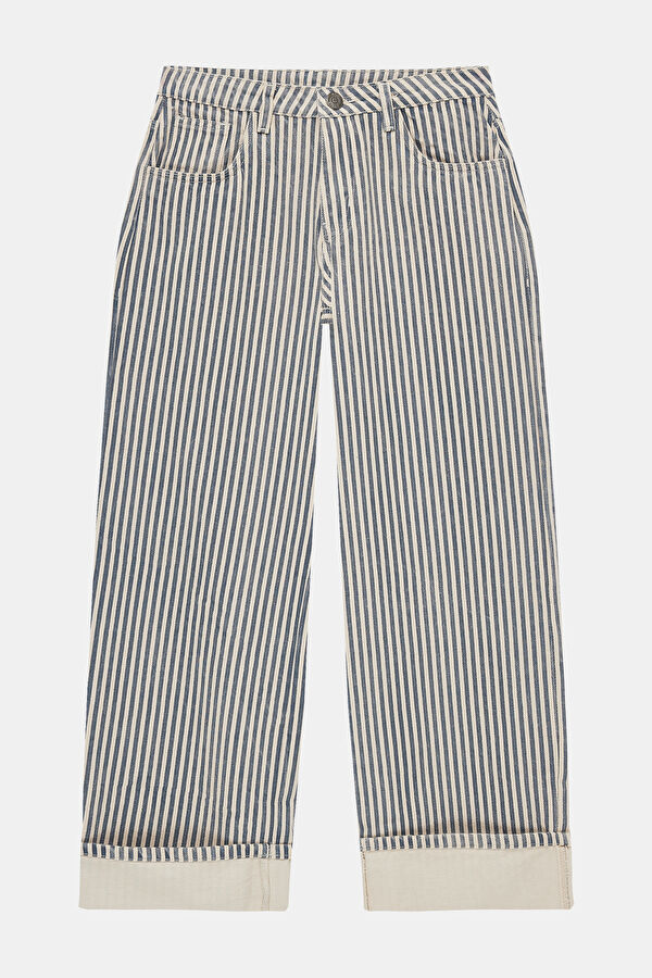 Dark Blue Wide Leg Women's Trousers