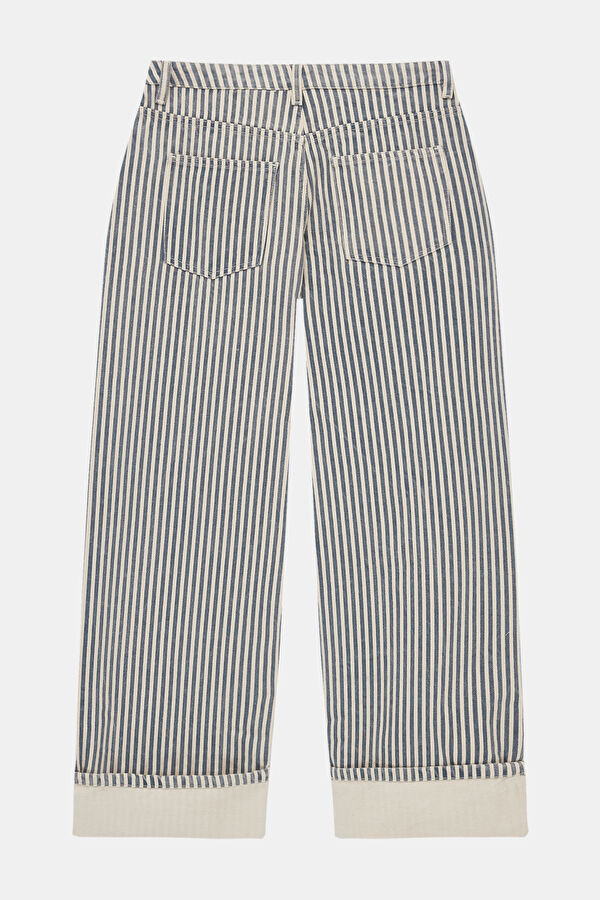 Dark Blue Wide Leg Women's Trousers 2