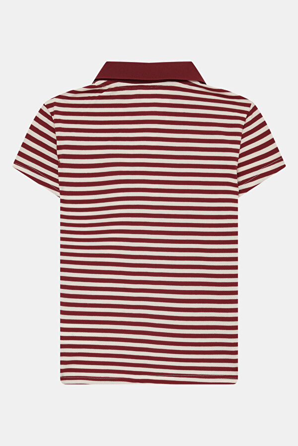 Kırmızı Polo Yaka Kadın T-Shirt 2