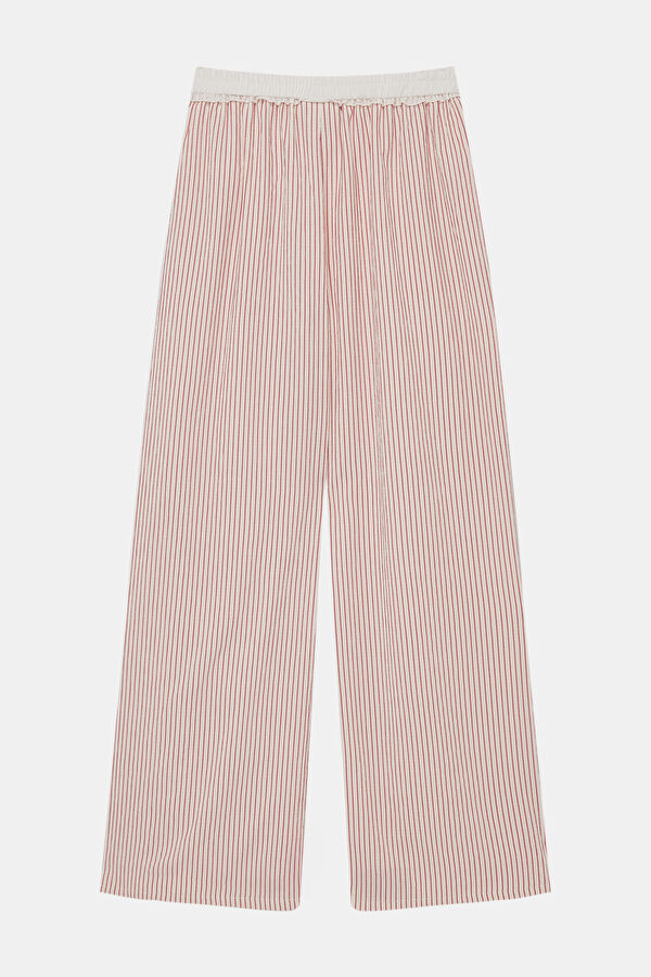 Red Wide Leg Women's Pants 2