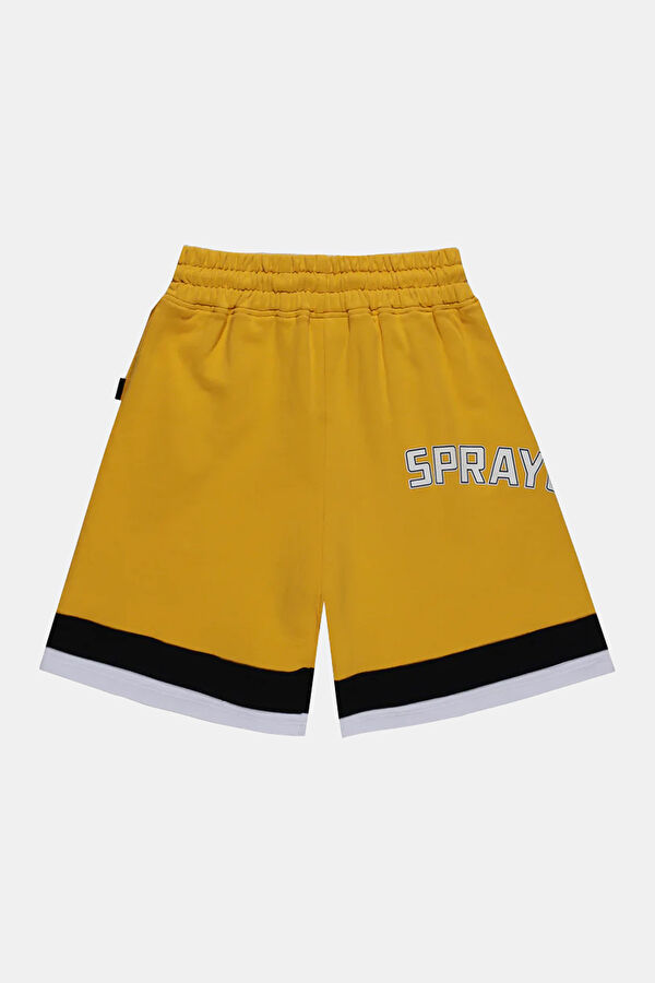 Yellow Patterned Kids Shorts 2