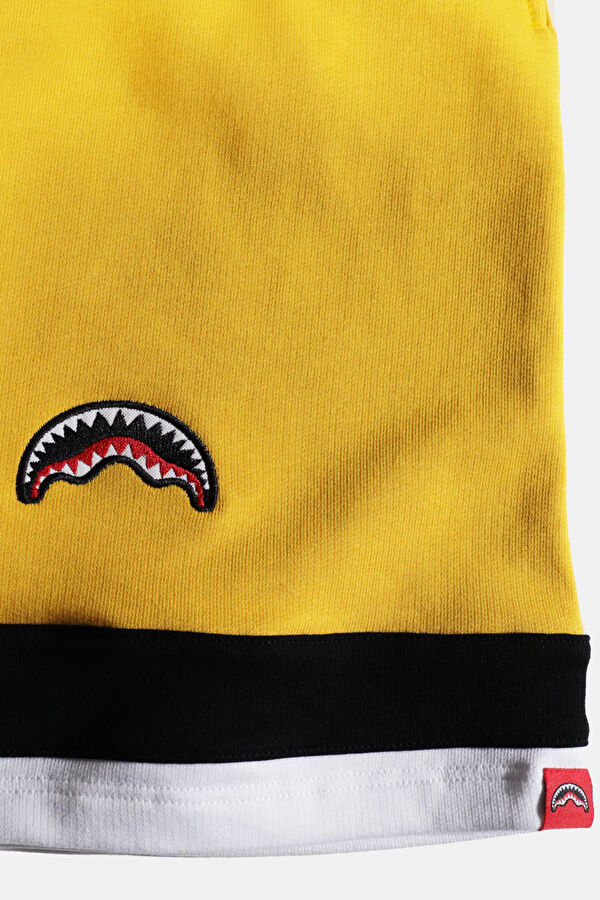 Yellow Patterned Kids Shorts 3