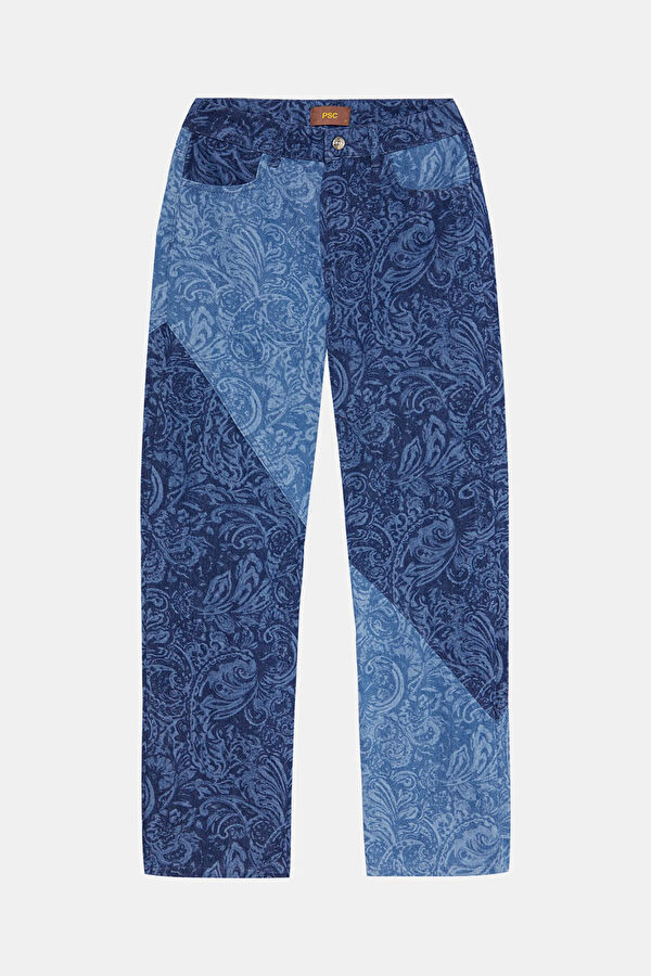 Blue Straight Leg Women's Trousers