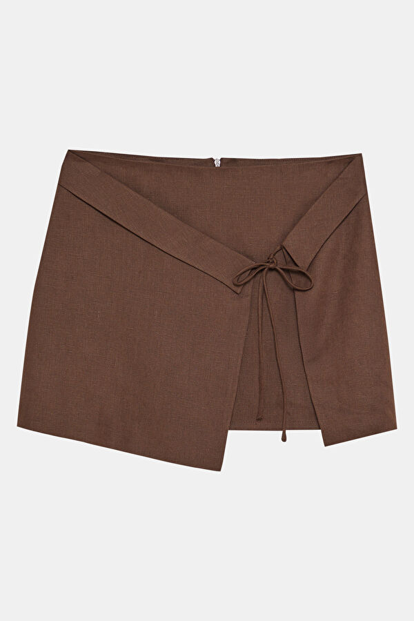 Coffee Linen Women's Skirt