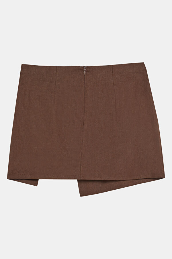 Coffee Linen Women's Skirt 2