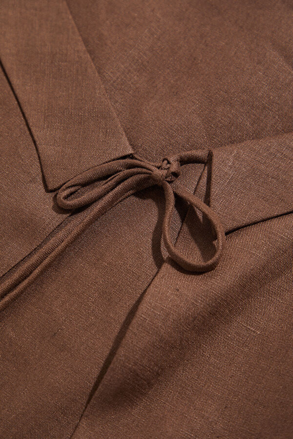 Coffee Linen Women's Skirt 3