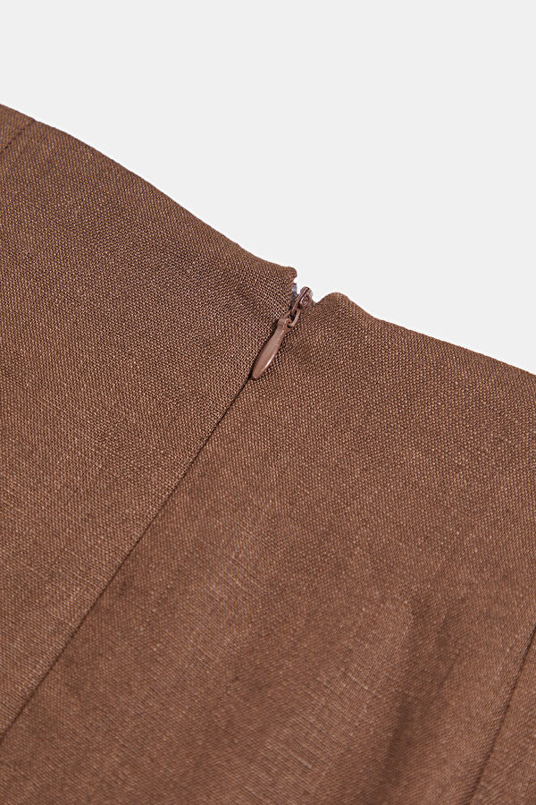 Coffee Linen Women's Skirt 4