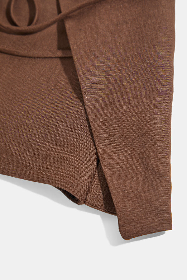 Coffee Linen Women's Skirt 5
