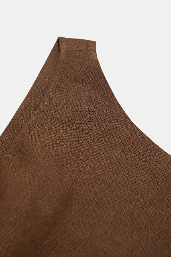 Coffee Linen Women's Dress 6