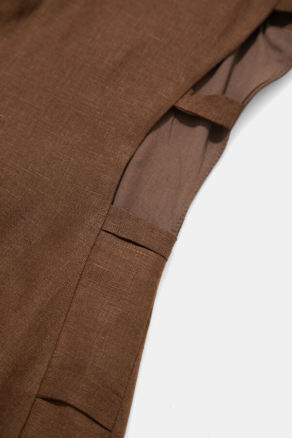 Coffee Linen Women's Dress 7