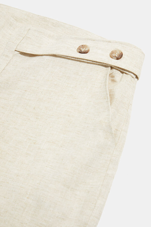 Beige Linen Women's Trousers 3