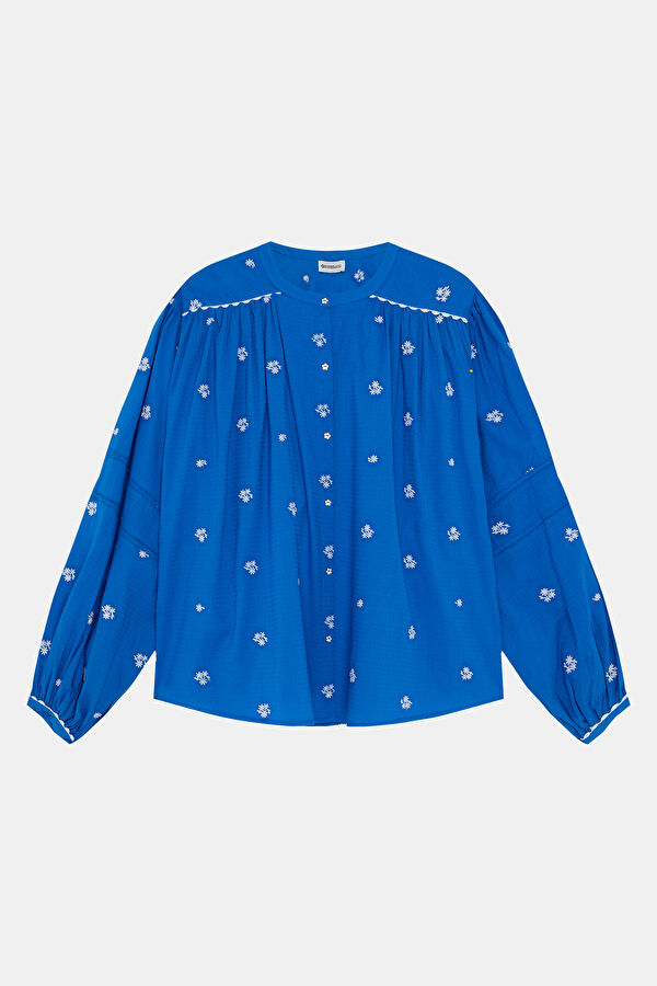 Blue Patterned Women's Shirt