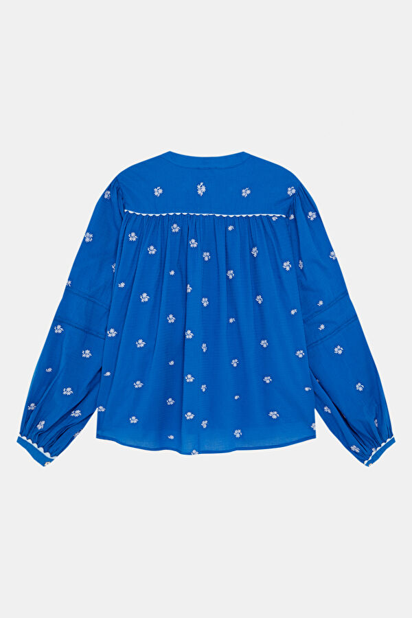 Blue Patterned Women's Shirt 2