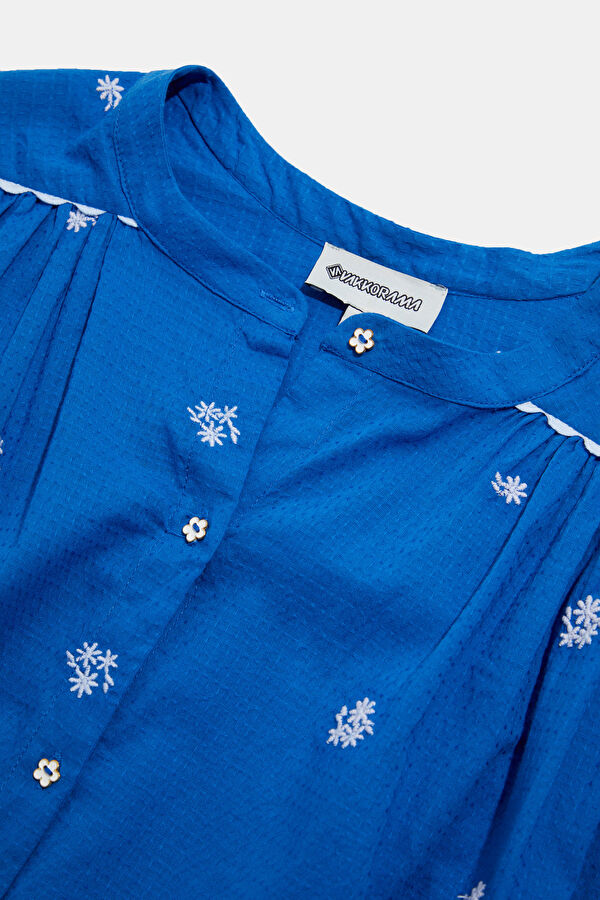 Blue Patterned Women's Shirt 3