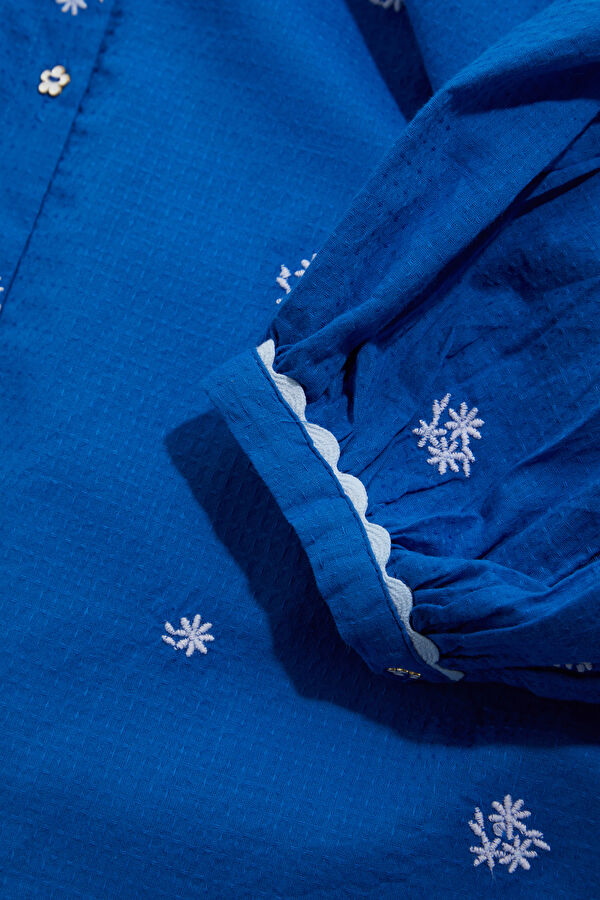Blue Patterned Women's Shirt 4