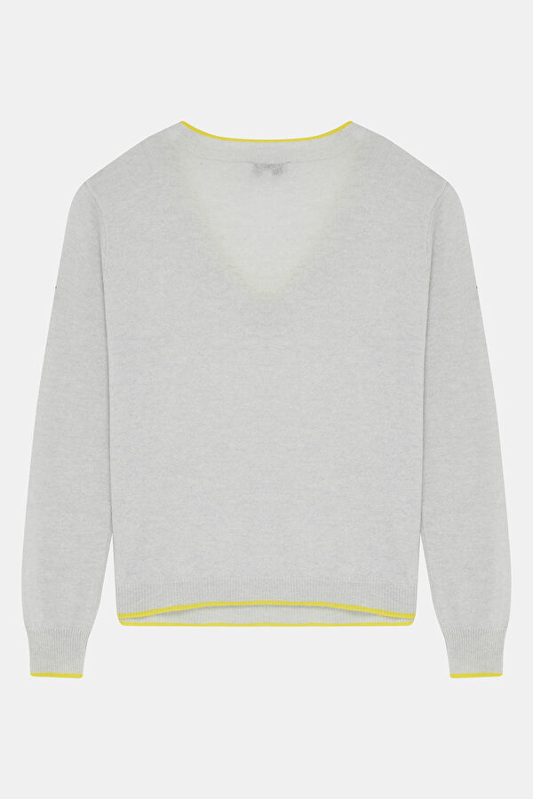 Gray Melange 100% Cashmere Women's Sweater 2