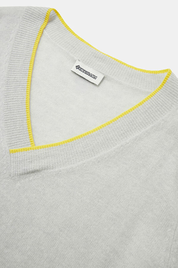 Gray Melange 100% Cashmere Women's Sweater 3