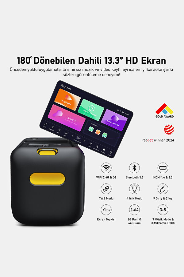 Partybox Break X1 800W Karaoke Bluetooth Hoparlör Seti 4